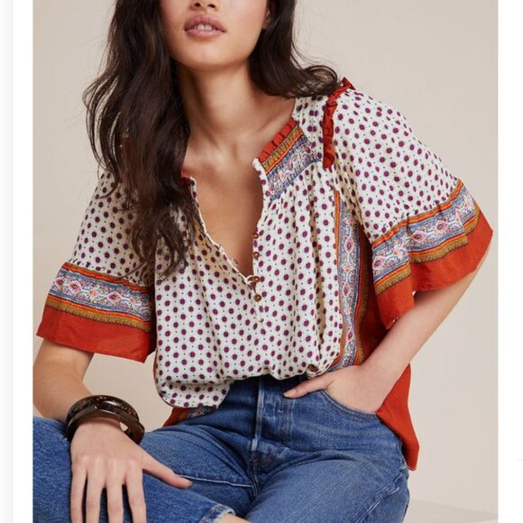 Maeve Tops - Maeve Letitia Smocked Blouse